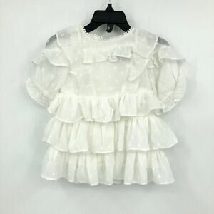 BARDOT Baby Taylor Tiered Dress 3-6 Months White Ivory Ruffled Lace Trim NWT